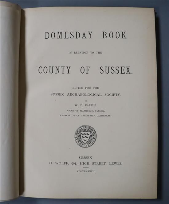 Parish, W.D. (Editor) - Domesday Book in relation to the County of Sussex. Edited for the Sussex Archaeological